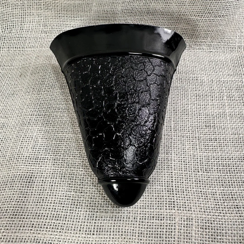 Art Deco Black READ Amethyst Glass Wall Pocket Imperial Glass 1930s 1940s VTG